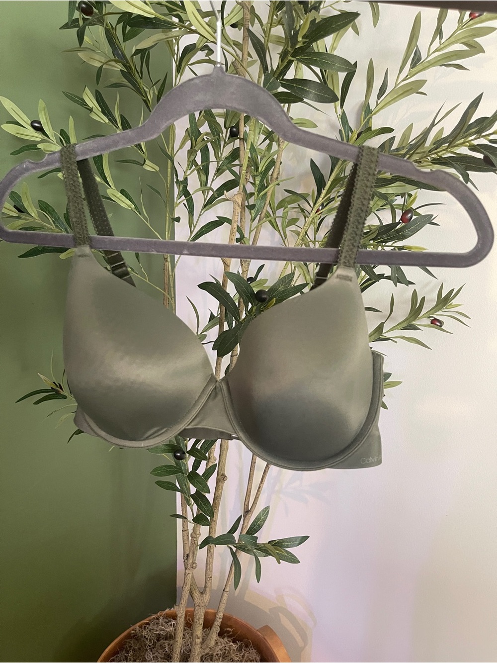 Calvin Klein Olive Green Smooth T-Shirt Bra